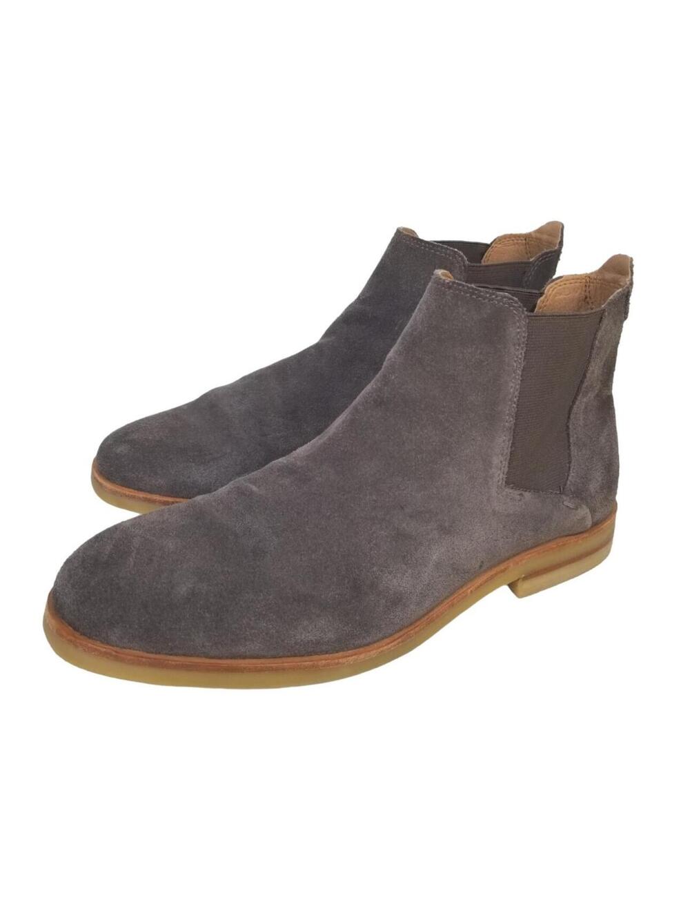 H BY HUDSON London gray SUEDE CHELSEA Tamper ANKLE BOOTS SIZE 10.5